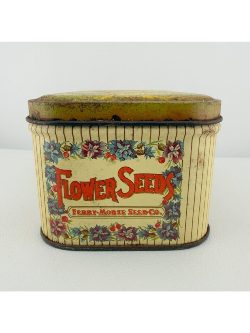 Vintage Ferry Morse Flower Seeds Tin Storage Box Advertising Decorative - Picture 8 of 12